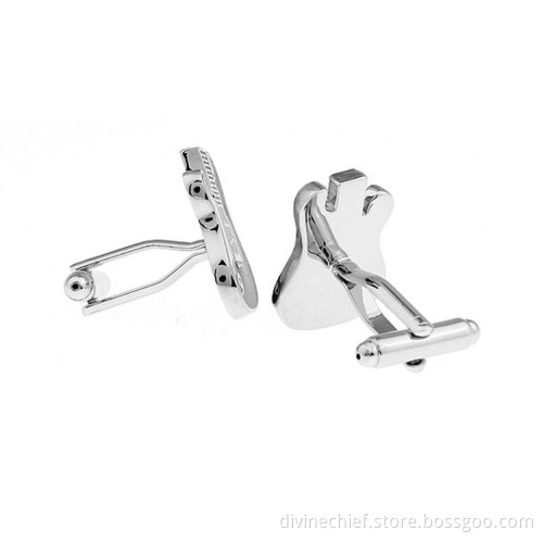 Profession Cufflinks Manufacturer Custom Guitar Cufflinks With Black & White Paint